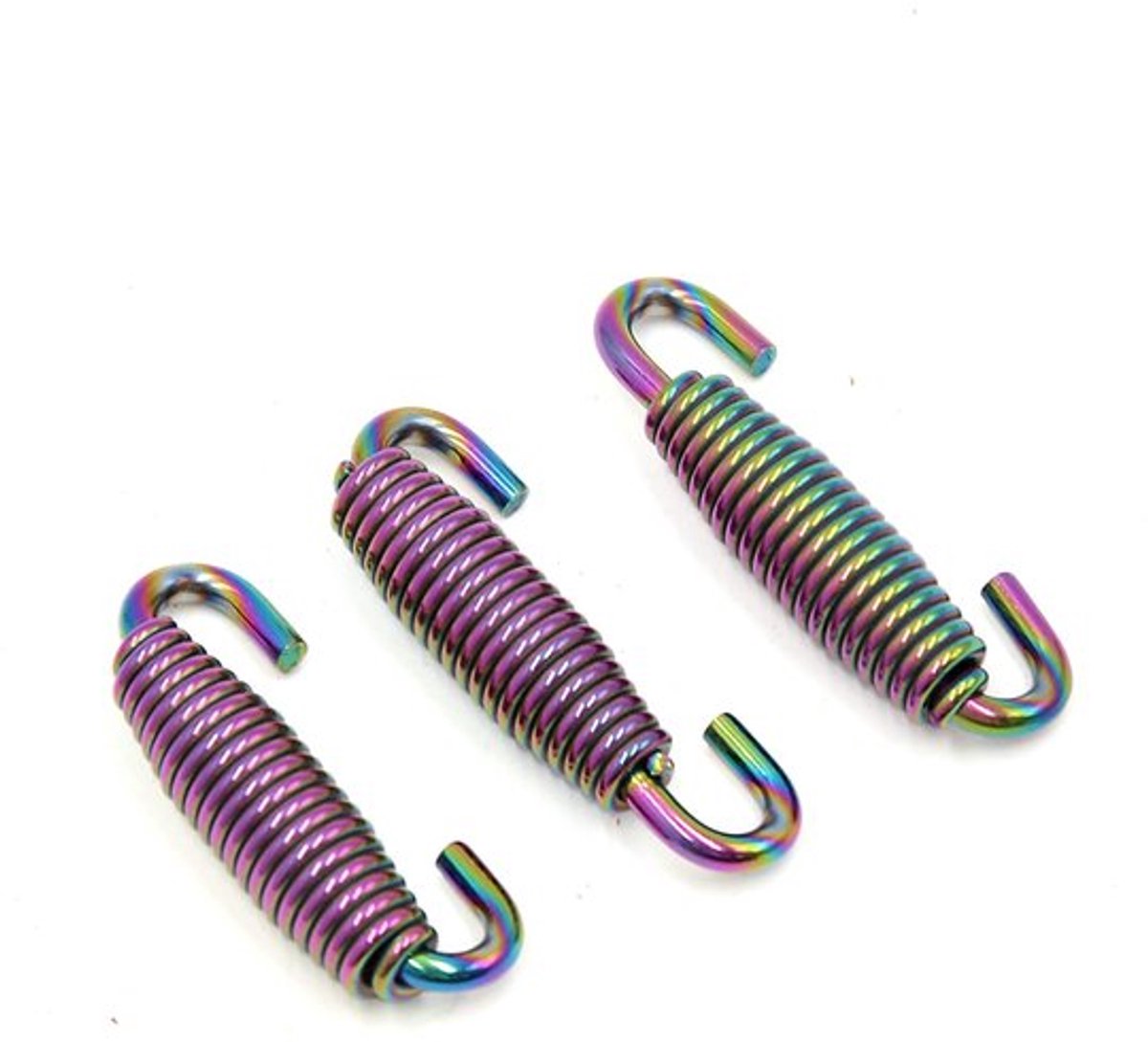 Aladdien - Motorfiets uitlaatpijp - Geluidsdemperveren - Set van 3 - 45 mm - Haken