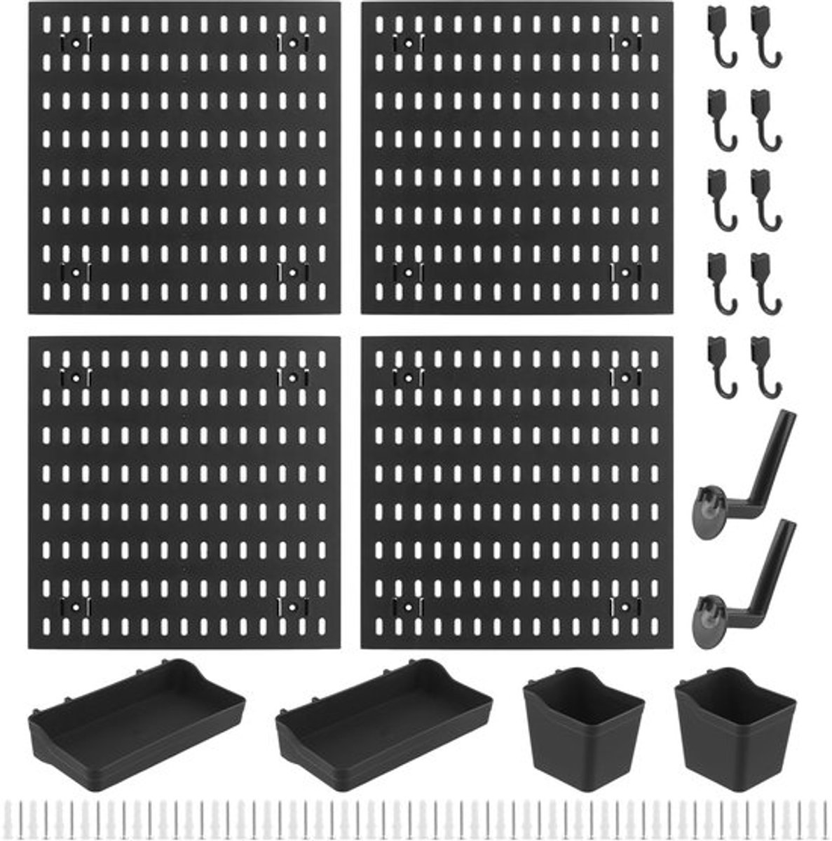 Dailygoody - Pegboard Organizer - Wandorganisatie - Sterk en lichtgewicht - Zwart