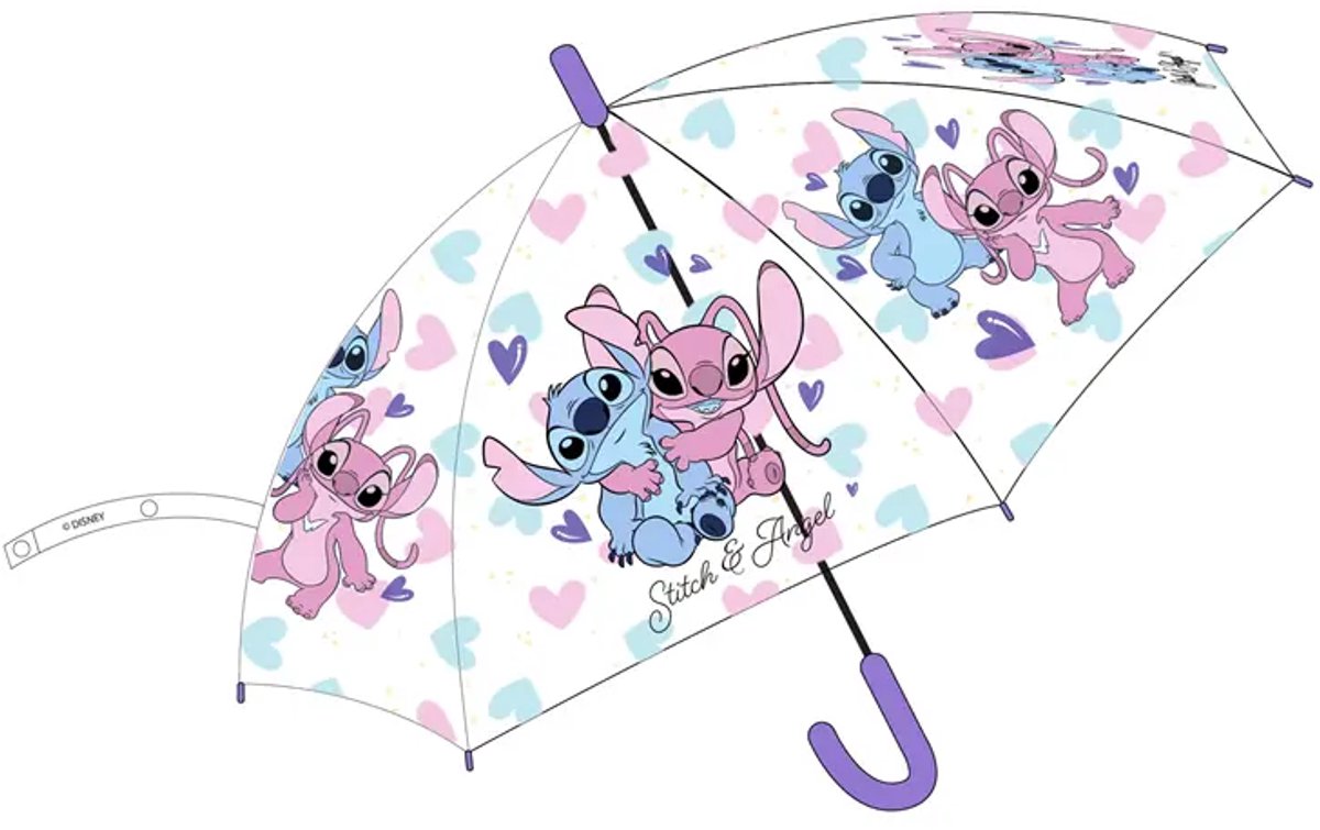 Disney Stitch & Angel Kinderparaplu – Transparant – Halfautomatisch