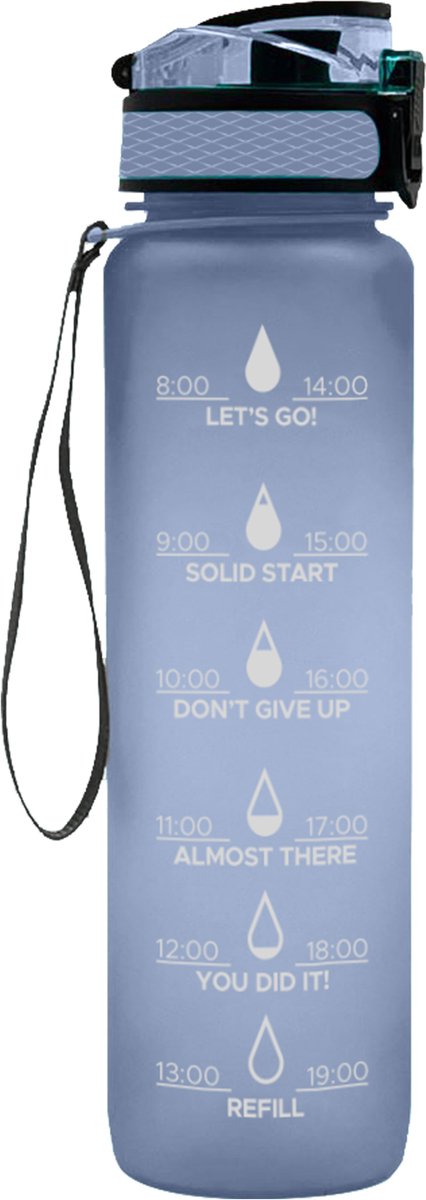 Drinkfles - Motivation Waterfles 1L - Paars