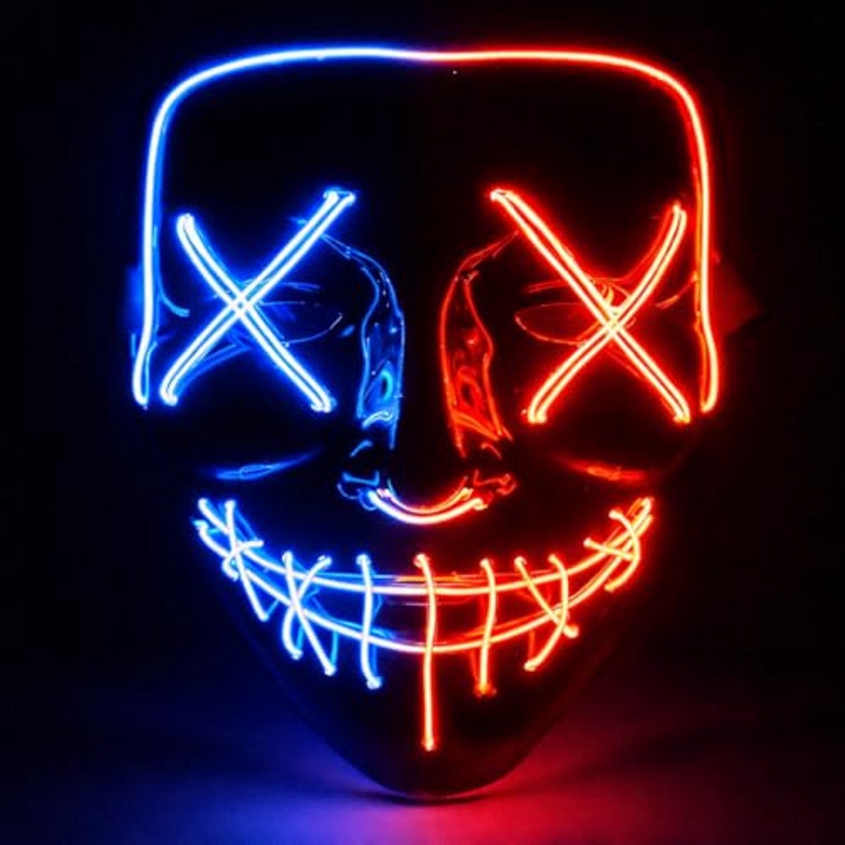 LED Halloween Masker Lichtgevend, Griezelig Gezichtsmasker, Verstelbaar, Voor Dames en Heren, Feest en Carnaval
