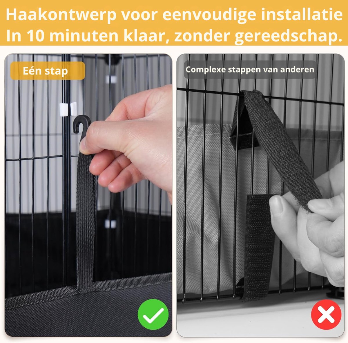 VH Supplies®Konijnenhok Binnen - Konijnenren - Dierenverblijf - Zwart - 122 x 60 x 40 cm thumbnail 2