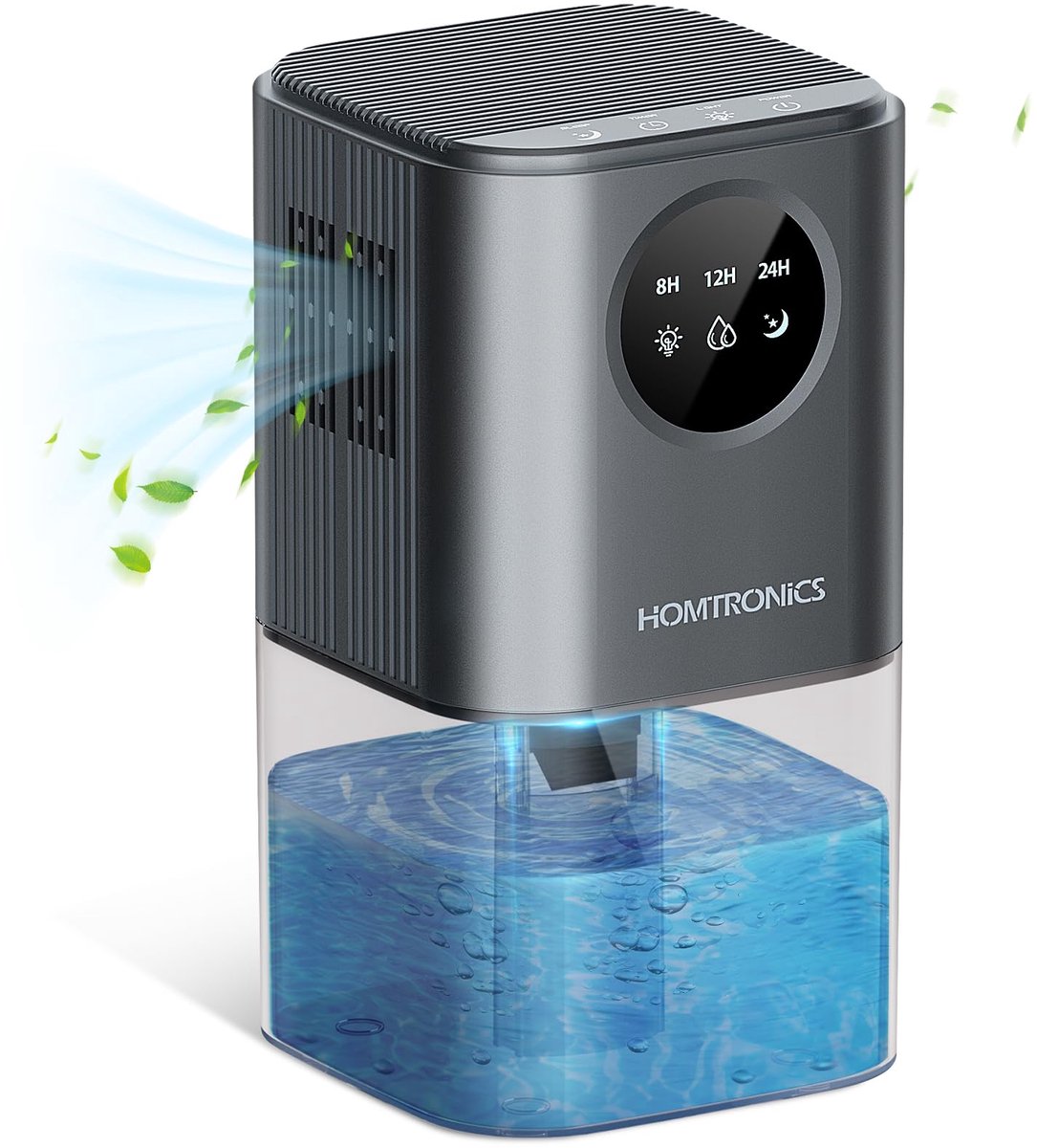 Luchtontvochtiger 1700 ml – Stil – Automatische uitschakeling – Ontdooifunctie – Timer – 7 LED-kleuren – Grijs