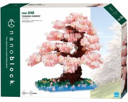 Bandai - Nanoblock - Deluxe Cherry Blossom - Baksteen figuur - 990 stenen kersenboom bouwset - Pixel figuur bouwpakket - Mini stenen bouwboom - NBC048