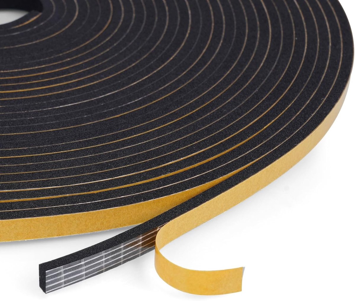 Butyl koord - Zwart - 10 m x 6 mm x 3 mm - Zelfklevend schuimrubber - Voor afdichting en isolatie
