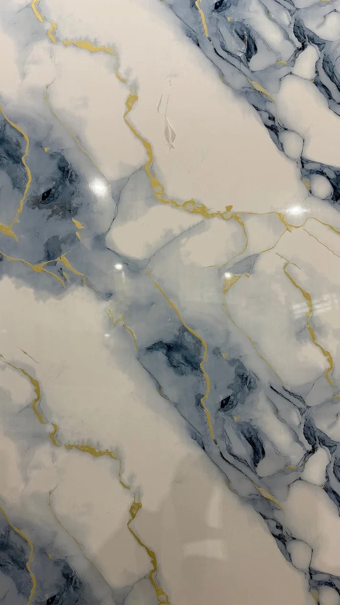 Spc wandpaneel 122x280x0,3 cm Sky Blue-Gold – SPC Wandpanelen – Wandbekleding – Muurpaneel – Waterbestendig – Decoratieve Wandpanelen – Wanddecoratie – Moderne Muurafwerking – Voor Woonkamer, Keuken & Badkamer