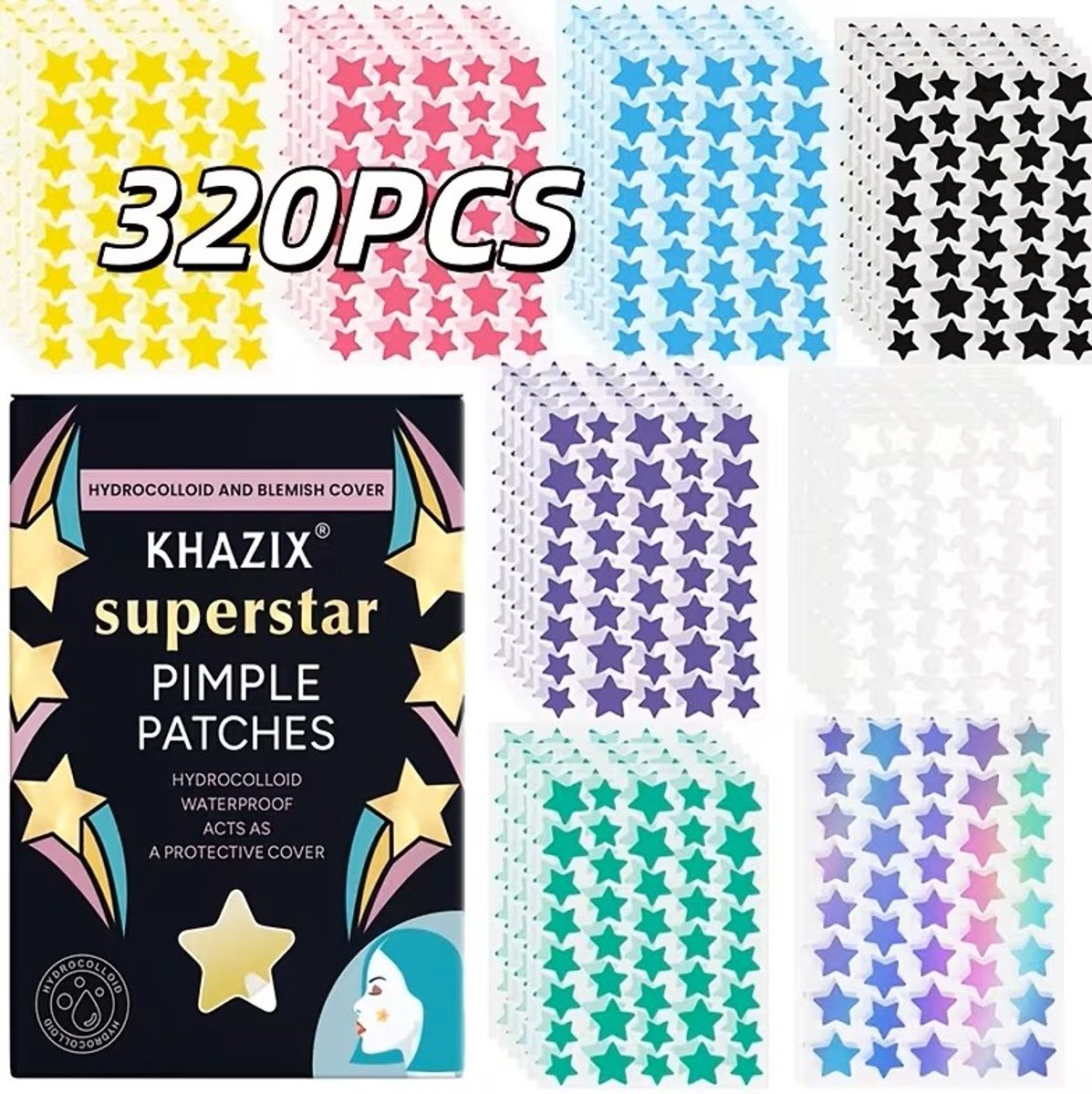 320 stuks Dag & Nacht Pleisters, Onzichtbare Cover Stickers, Zachte Niet-Irriterende Gezicht concealer Pads, Geur Alcoholvrij, Geschikt voor Alle Huidtinten Beige, Skin care Routine, Minimalistische Verpakking, Ademende Pleisters, Puistjesstickers