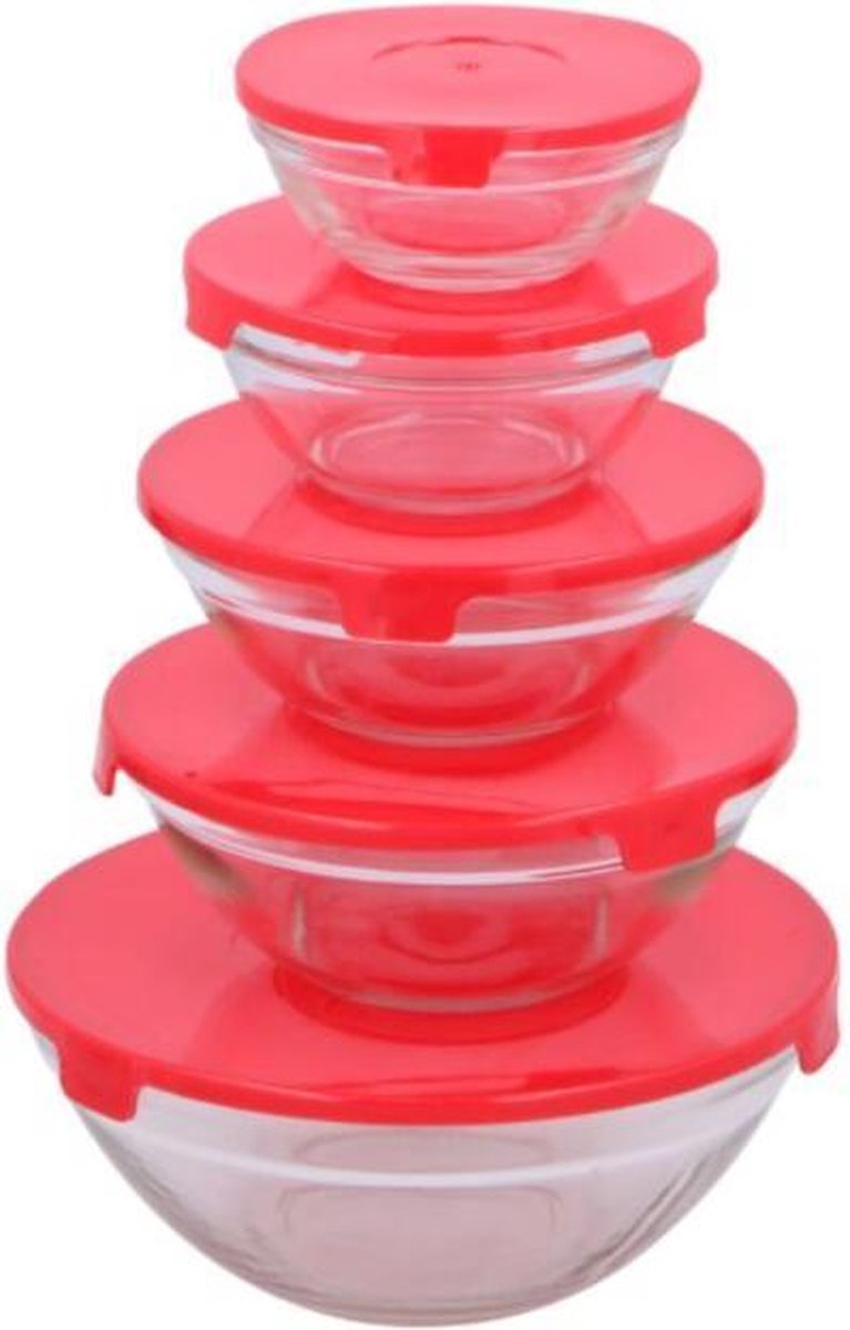 LocknLock OVEN GLASS vershouddozen glas met deksel, 380 ml rond, diameter 130 x 65 mm, koelkast, vriezer en vaatwasser, borosilicaatglas tot 400 °C, ovenbestendig, magnetronservies met deksel
