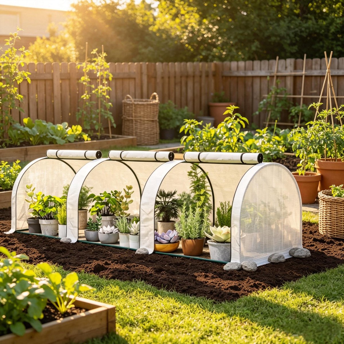 Tunnelkas – Plantenbescherming – 295 x 100 x 80 cm – Staal – Wit – Voor Tuin En Moestuin – Ventilatie