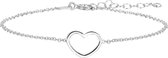 Glams Armband Hart 1,3 mm 16 + 3 cm - Zilver