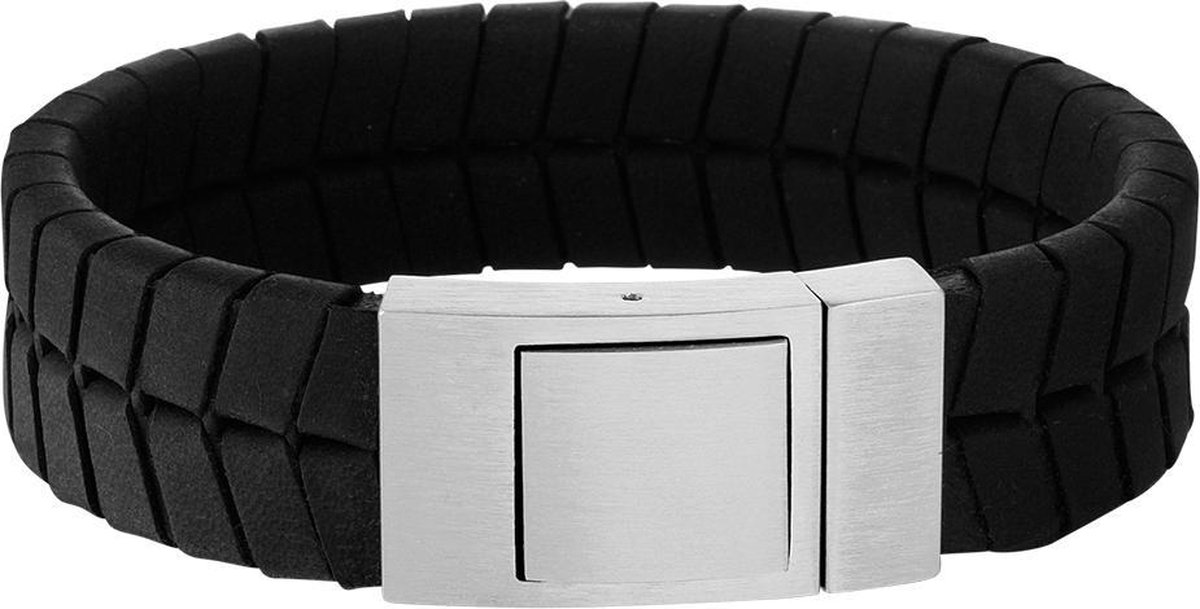 Vigor Armband Leer 18 mm 21 cm - Staal