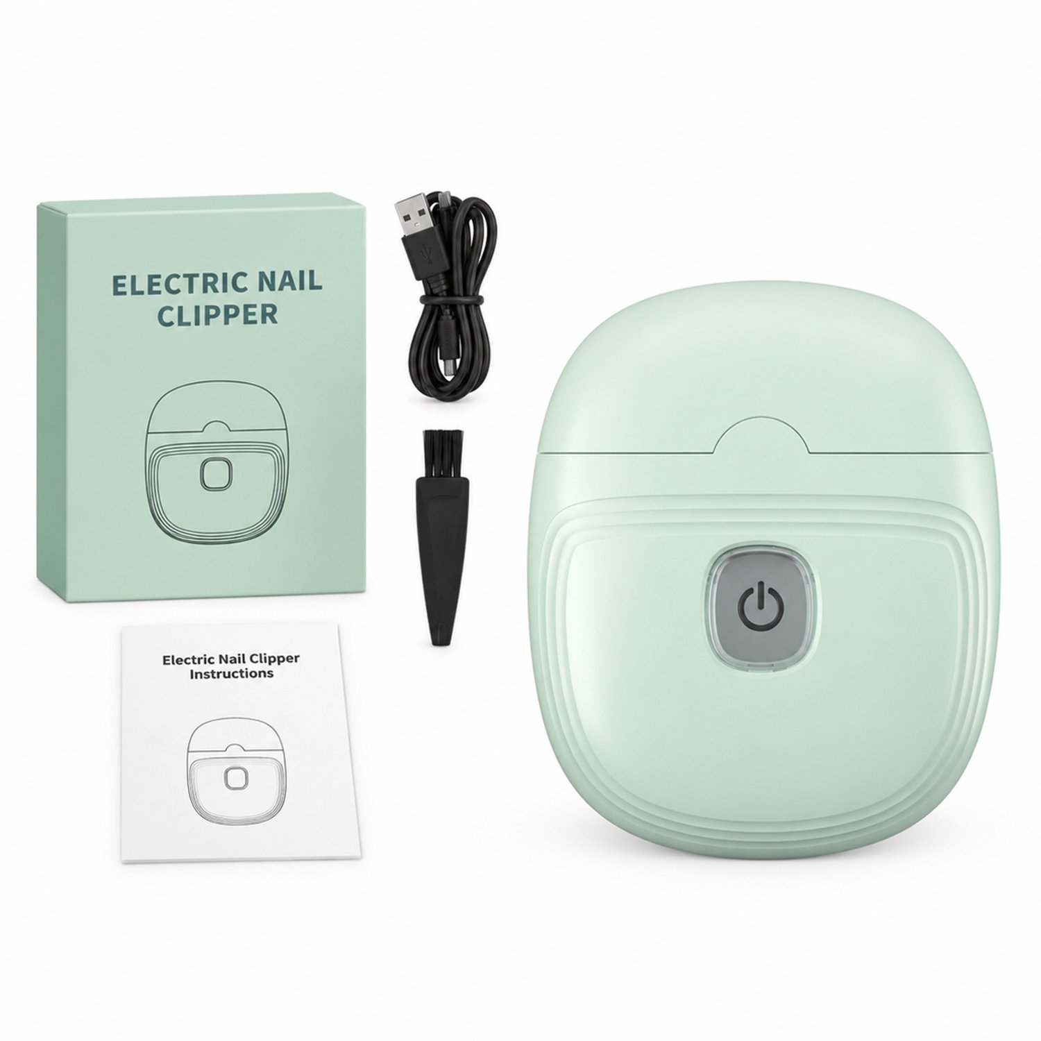 elektrische nagelknipper - Lichtgroen / 88.7g - Minimalistisch ontwerp - Voor dagelijks gebruik thuis - Engelstalige verpakking