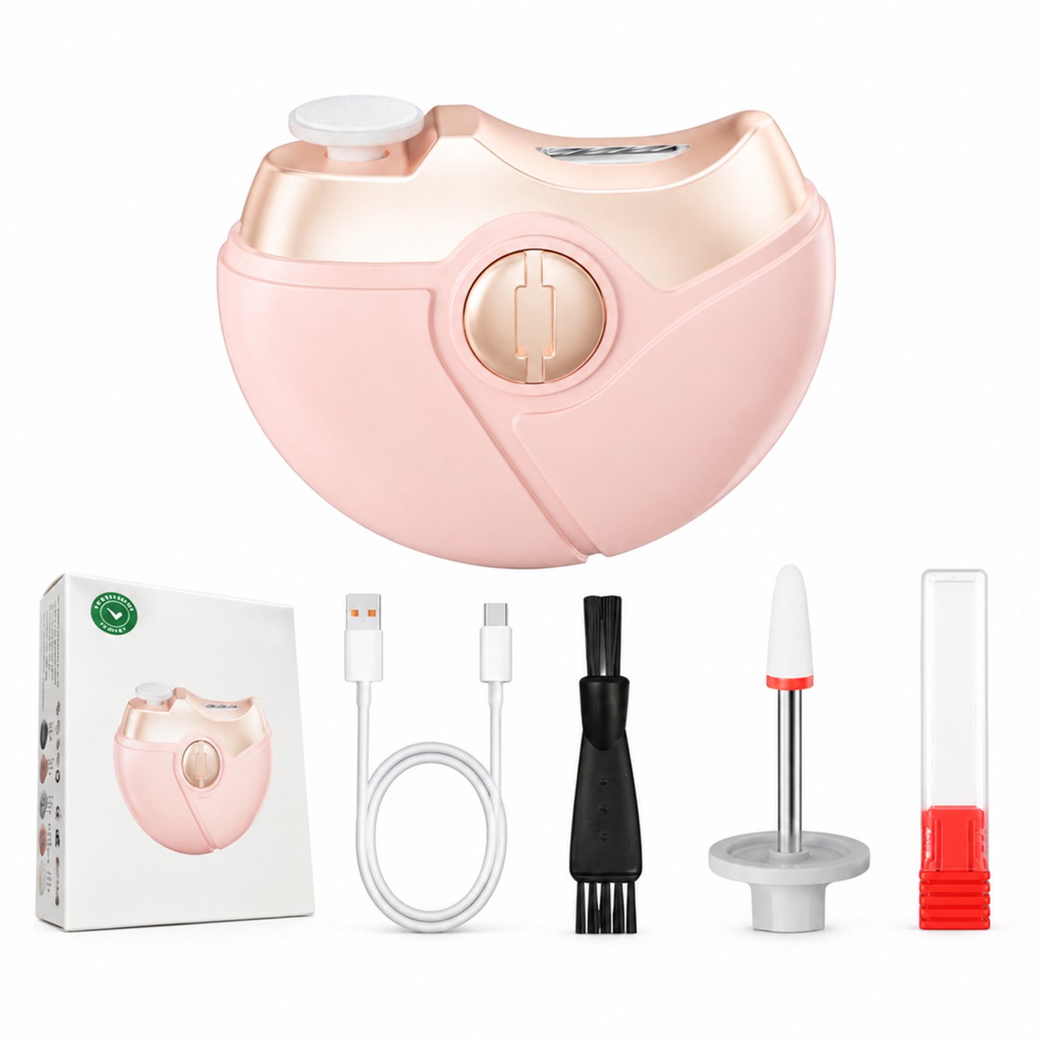 elektrische nagelknipper - XN-288 - voor dagelijks gebruik thuis - Sakura-roze - met handleiding en oplaadkabel
