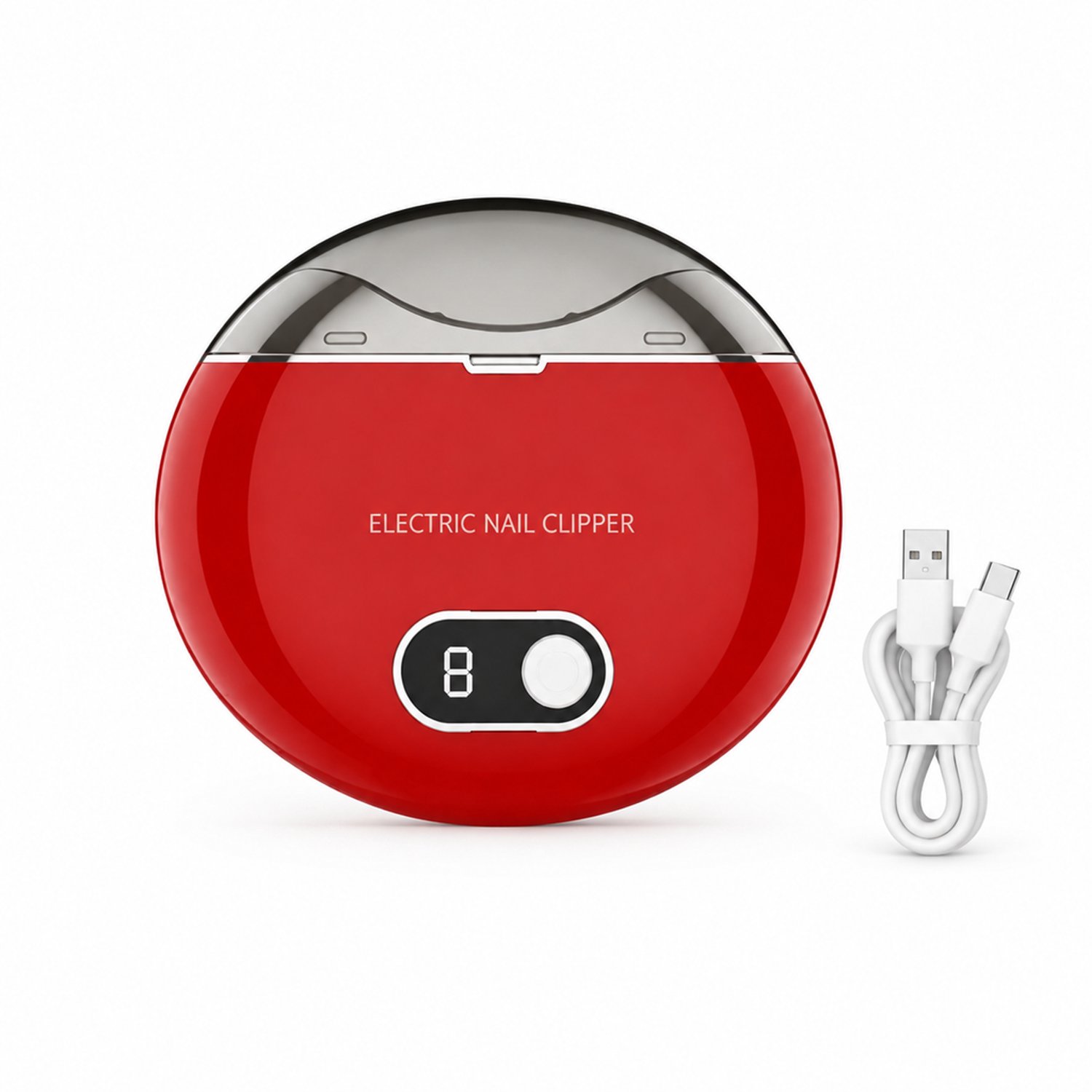 elektrische nagelknipper - Rood, 110g - Minimalistisch ontwerp - Voor dagelijks thuisgebruik - Engelstalige verpakking