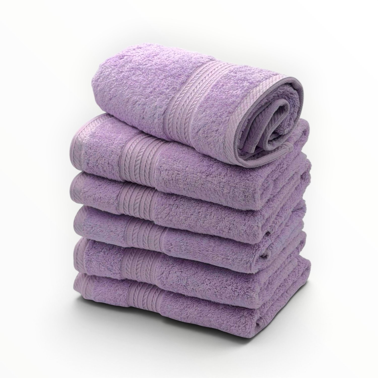 The Linen Room Handdoeken – 50 x 100 cm – Set van 6 – 100% Egyptisch Katoen – 600 gram /m2– Lila