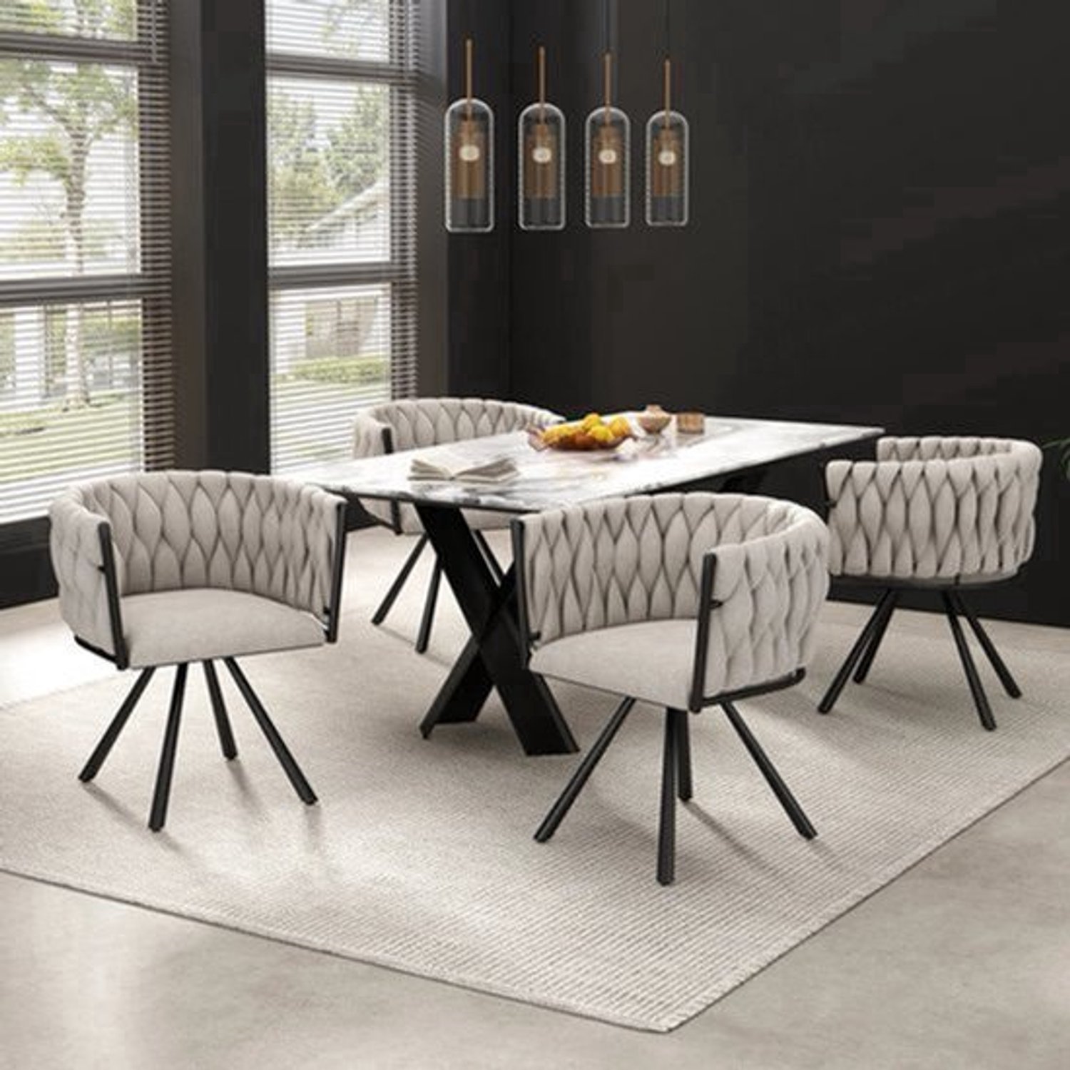 Draaistoelen – Eetkamerstoelen – Stoelen Met Armleuning – Comfortabele Stoelen – Ademend Linnen – 360° Draaifunctie