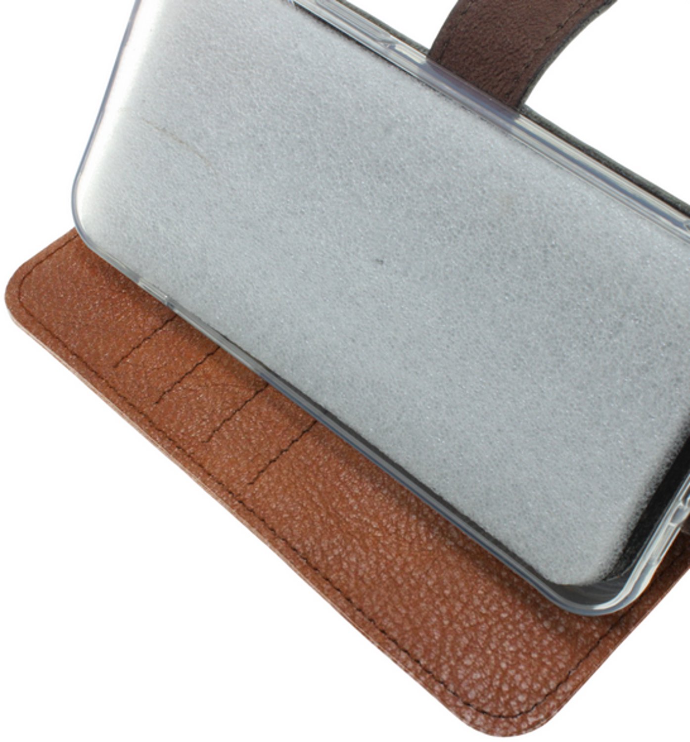 iPhone 16 Cognacbruin robuuste glad kalfsleer hoesje Nr-19
