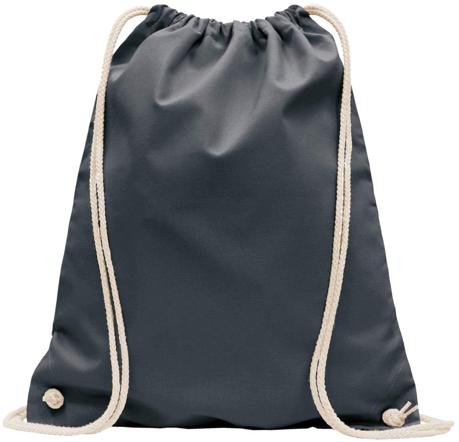 Organische Katoenen Sporttas 38x42 cm Grijs OEKO-TEX Gecertificeerd