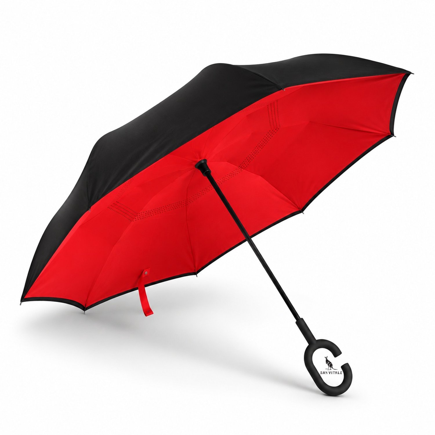 Bol.com San Vitale® - Unieke reversible Windproof Paraplu - Paraplu opvouwbaar - Paraplu's - Rood aanbieding