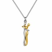 Matthew Studio® Knuffel Ketting - Zilverkleurig - 2mm - 50cm - Zilverkleurige Ketting Dames - Ketting met Hanger - Valentijns Sieraad - Kerst Cadeau voor Haar - RVS