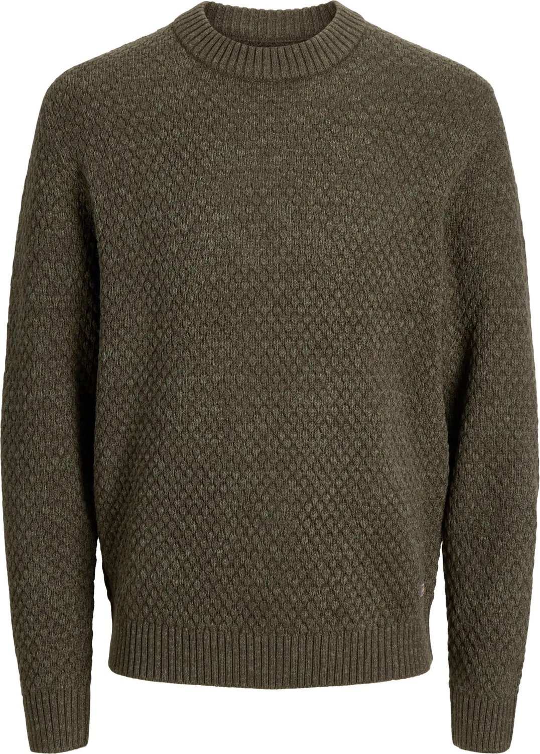 JACK & JONES Jjblake knit crew neck regular fit - heren pullover katoenmengsel met O-hals - groen (rosin)