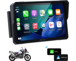 CARPURIDE W702B CarPlay scherm - BM R1200GS R1250GS S1000XR R1300GS motorfiets, 7-inch - IP67 waterdicht - touchscreen - dubbele Bluetooth - navigatie