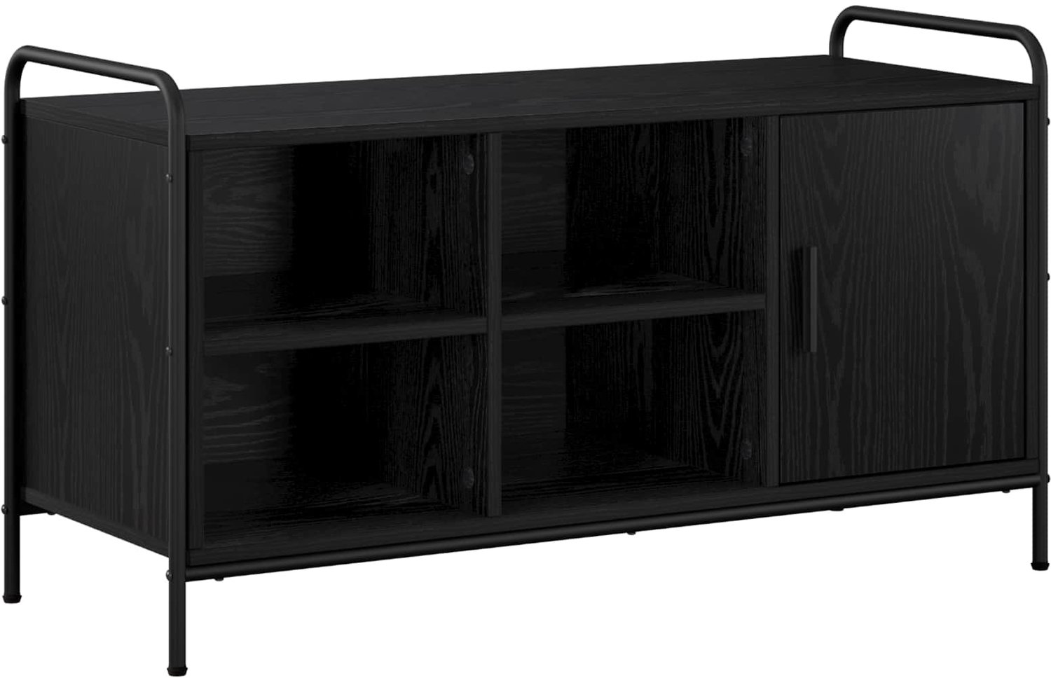 vidaXL Schoenenkast - 100 - x - 39,5 - x - 55,5 - cm - Bewerkt - hout - Zwart - eiken Zwart eiken