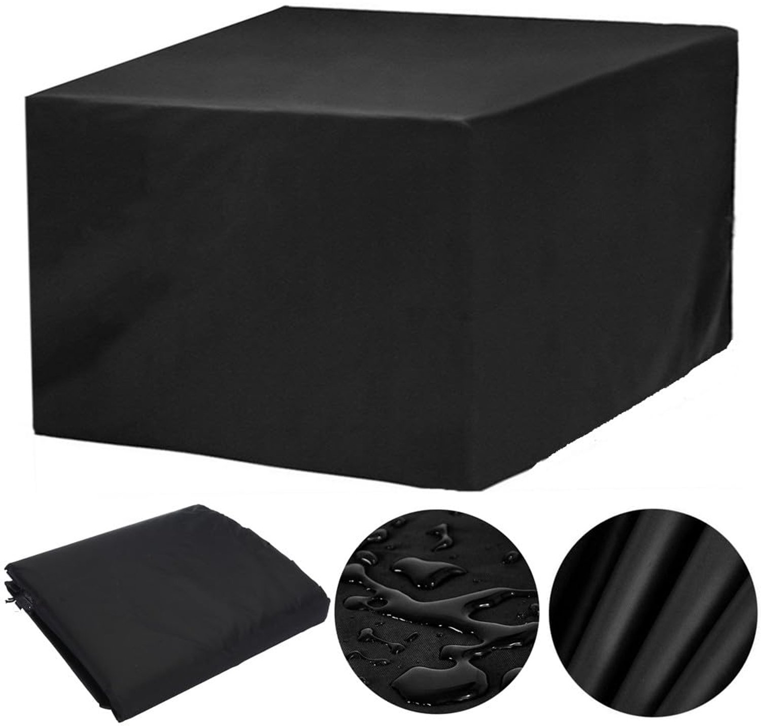 Famanu - Tuinmeubelhoes - Bescherming tegen weersinvloeden - Waterdicht polyester - Zwart 1 stuk