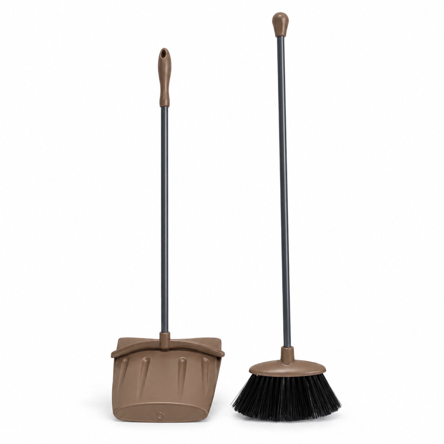 Stoffer en Blik met Lange Steel - Bruin - Bezem 91 cm - Blik 81 cm - Zachte Haren