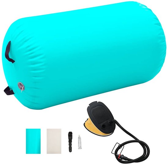 vidaXL - Gymnastiekrol - met - pomp - opblaasbaar - 100x60 - cm - PVC - groen van VidaXL — afbeelding 3