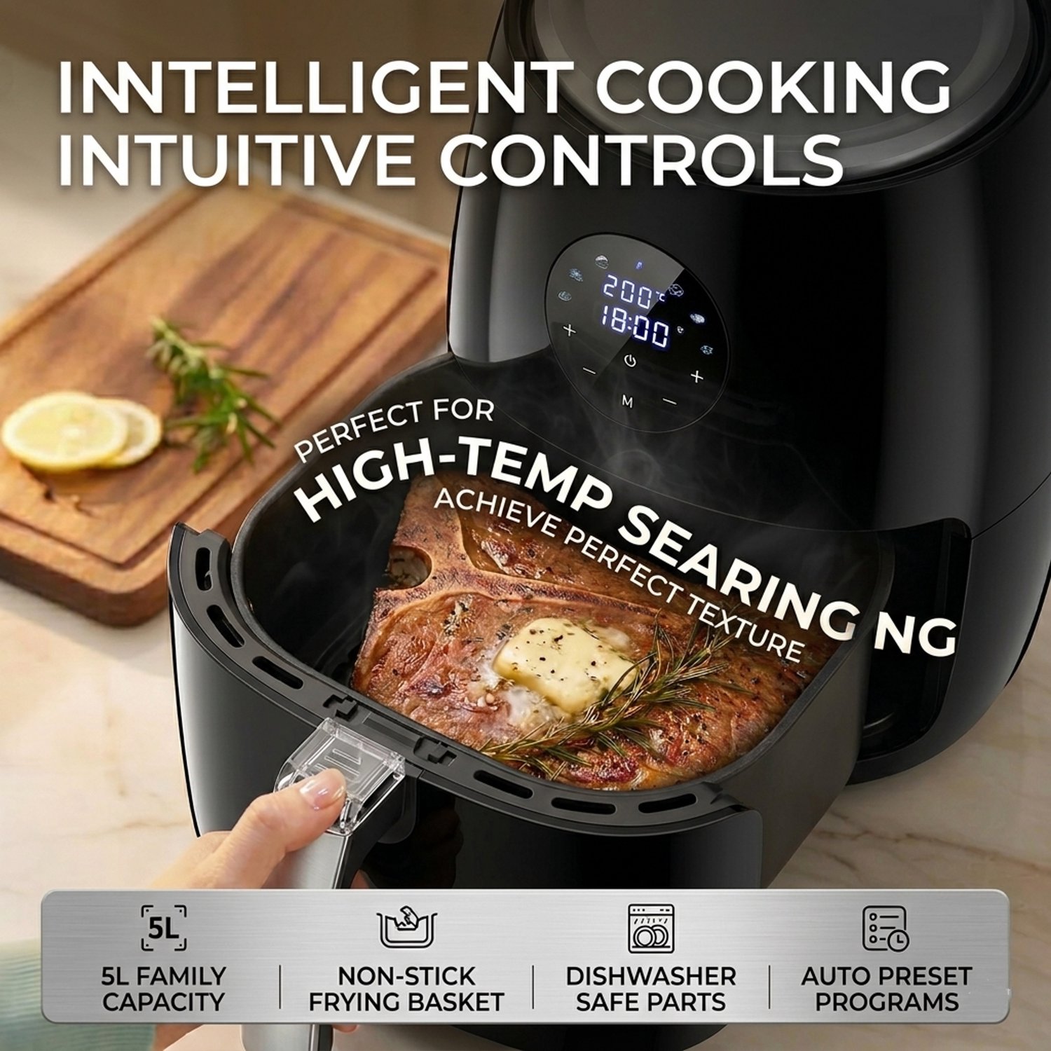 JINGCHU GLOBAL YASHE LQ-2504B Airfryer met Dubbele Lade - afbeelding 3