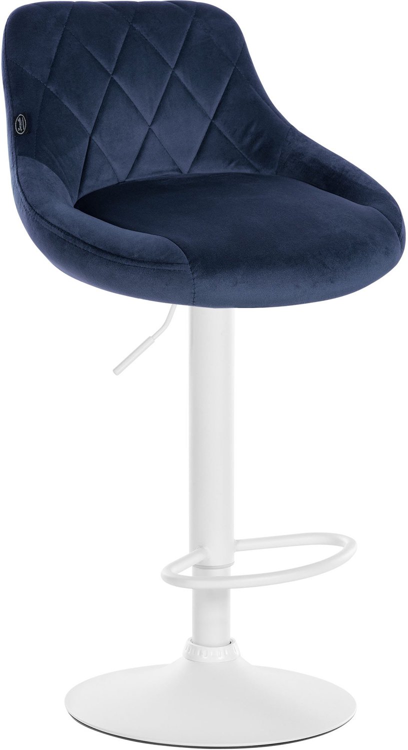 Luxe Comfort Torino 0180 barkruk - fluweel - blauw wit/blauw