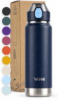 VANN® RVS Drinkfles met rietje 750 ML voor volwassenen - Bidon met rietje - sportfles 24 uur koud/12 uur warm - Deep water - VANN ACTIVATE BOTTLE
