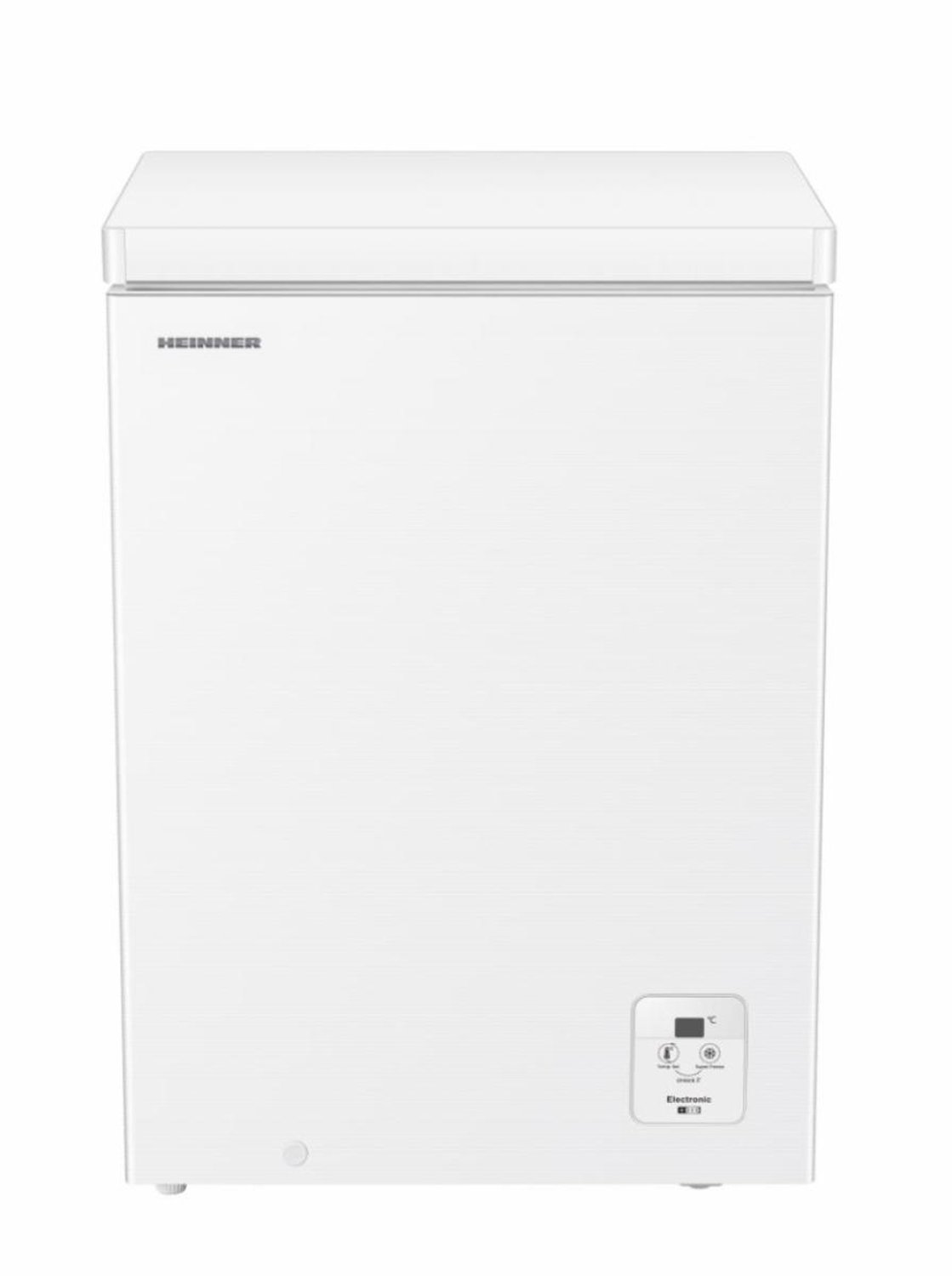 Heinner HCF-HS141INVE++ Vrieskist – 141 L – Inverter Compressor – Energieklasse E – Geschikt tot -15°C Omgevingstemperatuur – Digitaal Display – Super Freeze – Draadmand – Vriescapaciteit 8 kg/24u – Wit – 5 Jaar Garantie