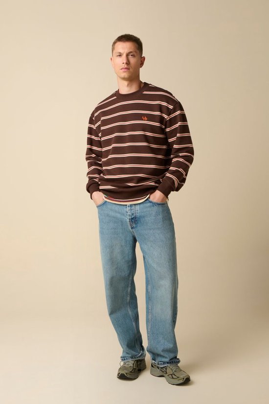 Donkerbruine Gestreepte Sweater