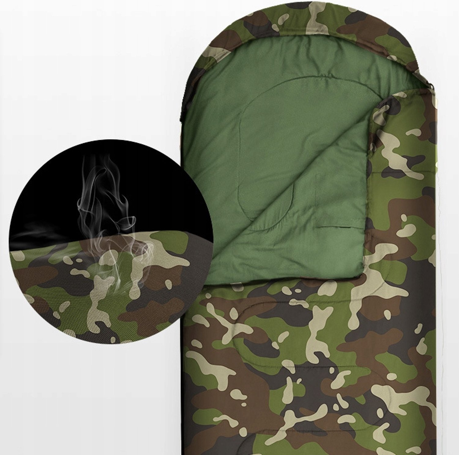 Lichte Mummie Slaapzak 220x90cm, Warm, Met Capuchon, 2-in-1 Deken + Hoes