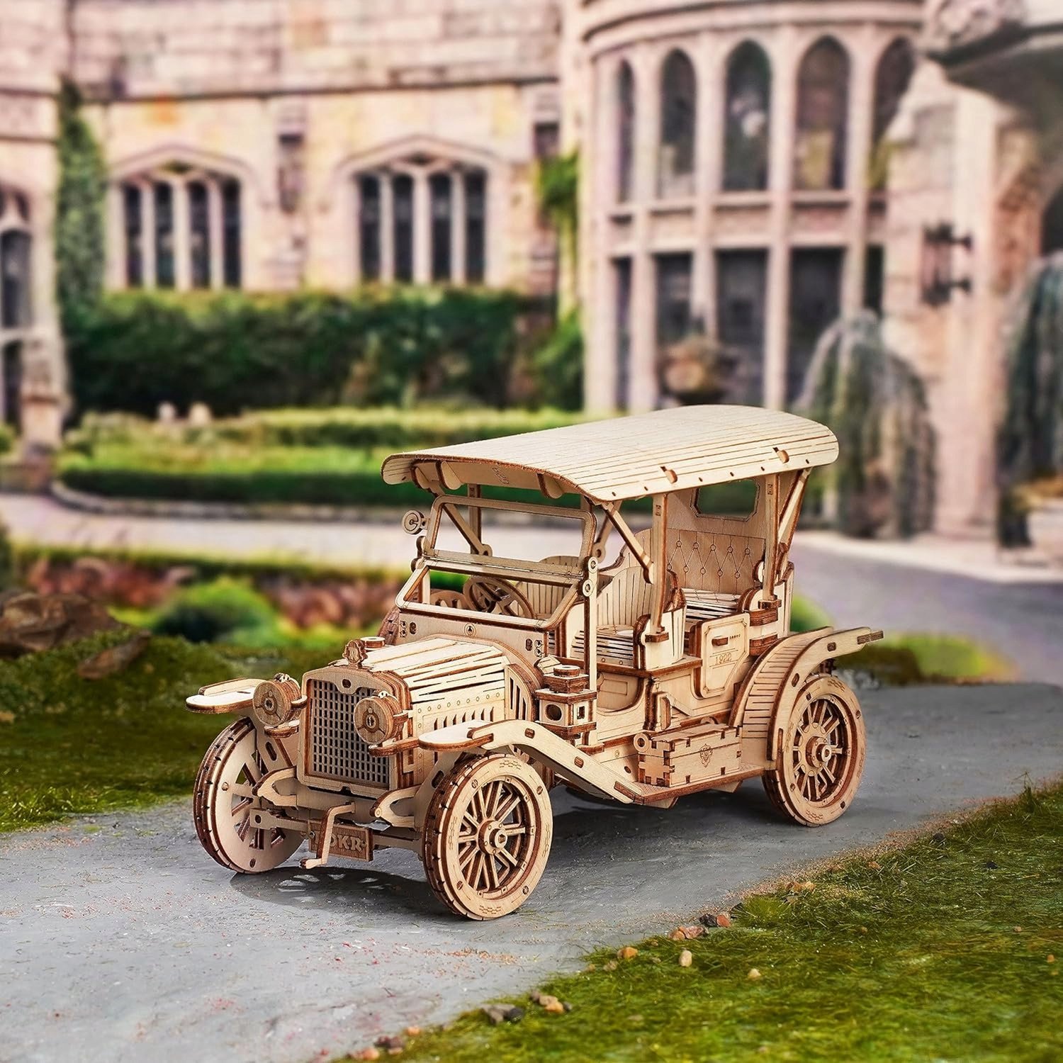 Houten 3D Puzzel: Retro Raceauto Modelbouw