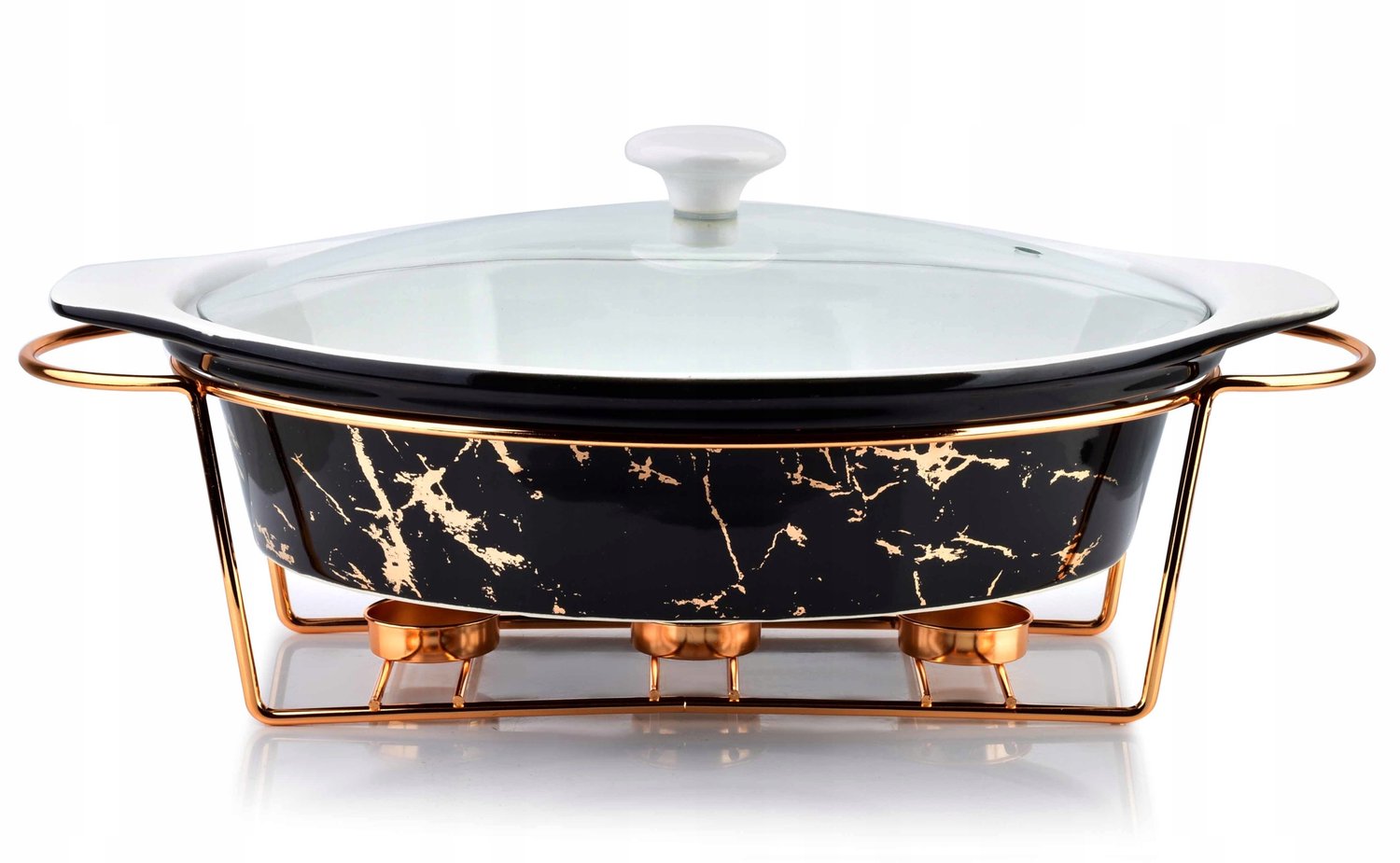 Mondex Elegant Ovenschaal Ovaal 2.6L met Warmer - Goud