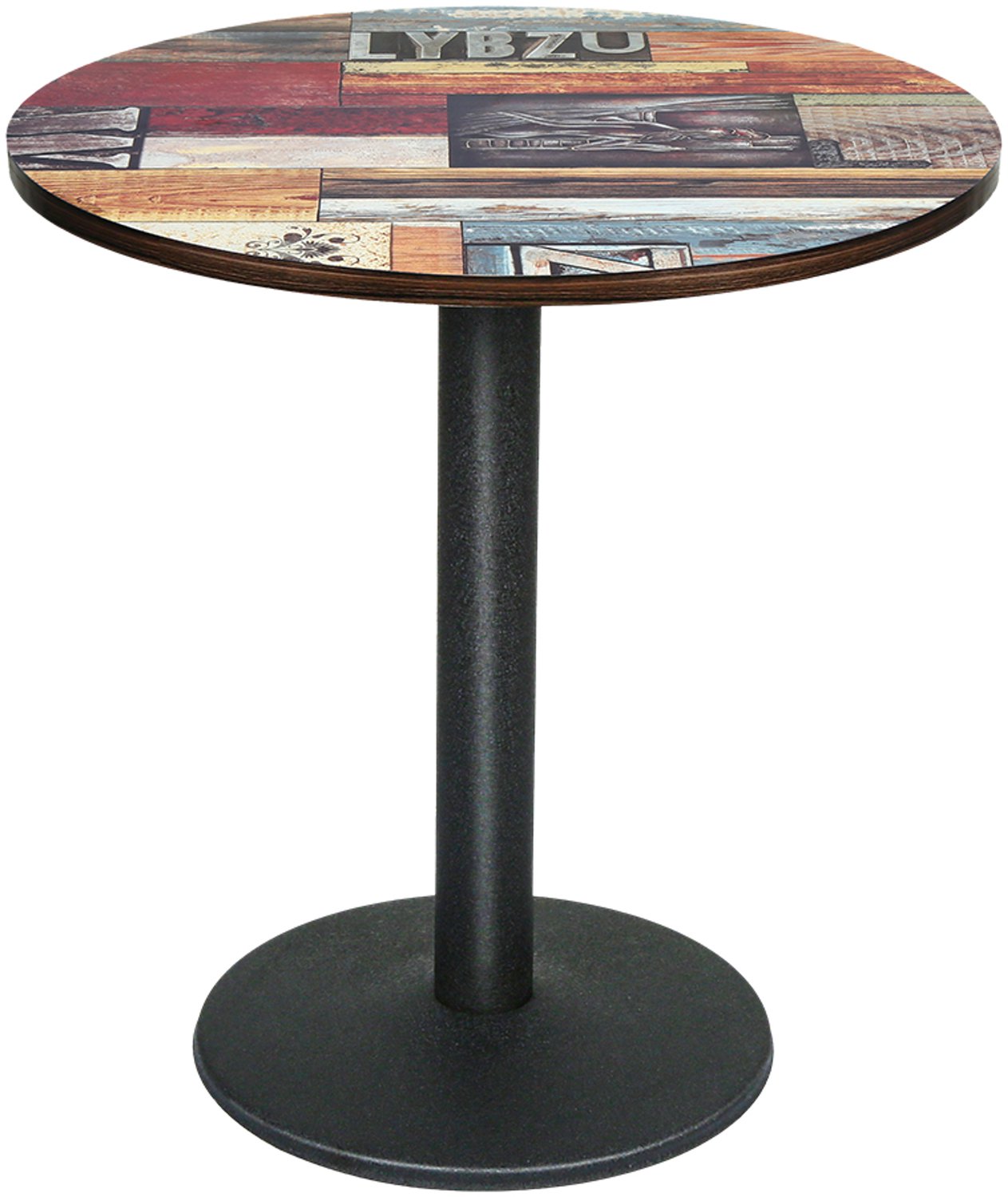 PIPIPOXER Eettafel Bistrotafel Bartafel Bijzettafel tuintafel MDF - Tafeltje - Ronde - Hout 60*60*75cm -Veelkleurig