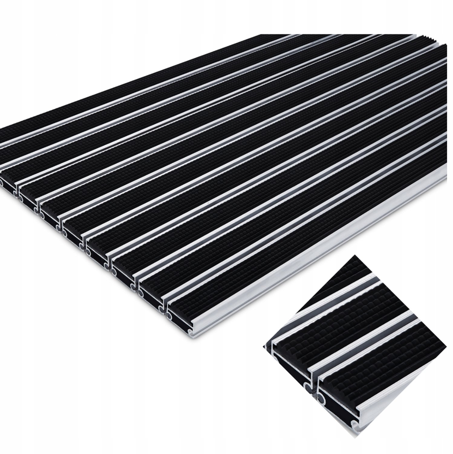 Polentex Aluminium Instapmat Systeem met Rubber Inzetstuk 100x50 cm