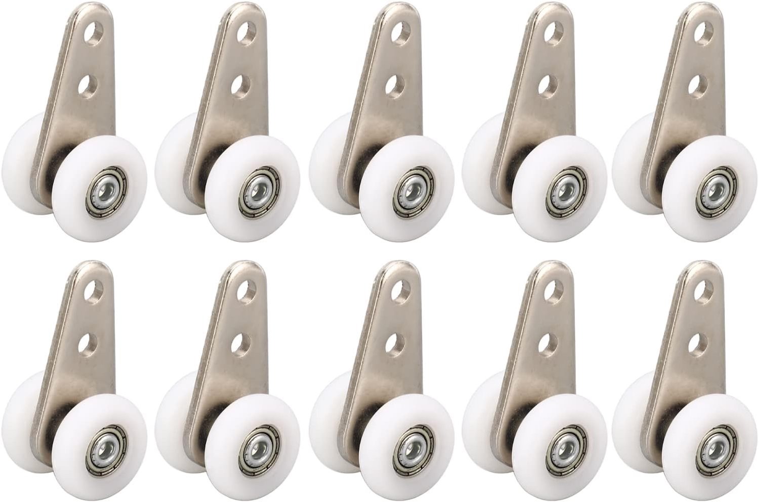 10 Stuks Draagbare Trolleys voor Constructie, 49mm L, Soepele Glijdende Deurpulley, Nylon Wielen voor Schuifdeuren en Kasten