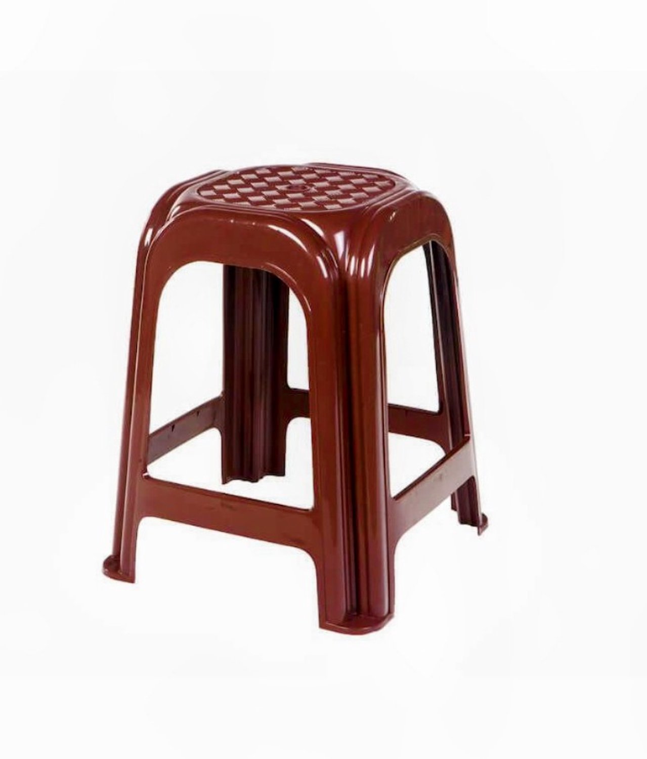 Bruine Kunststof Tabouret 46cm - Stabiel & Stapelbaar (200kg)