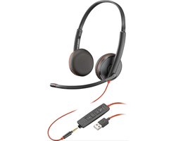Poly Blackwire 3325 - USB-A Rood - Zwart