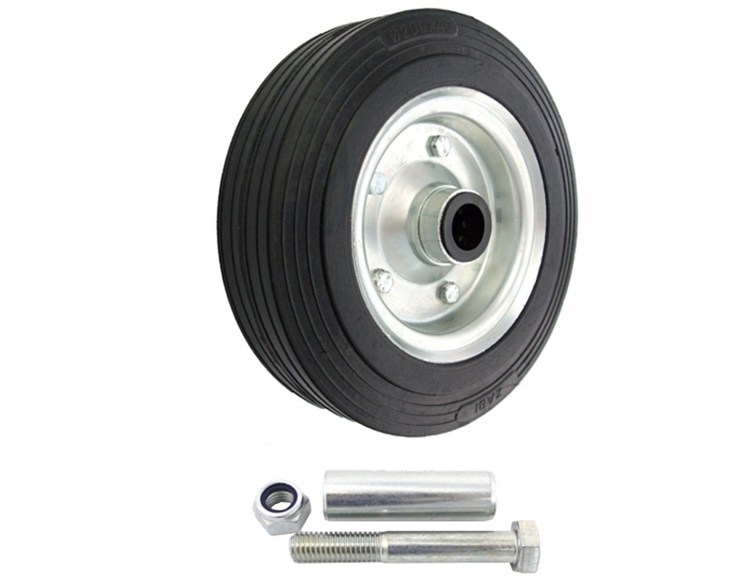 Metaal-rubber wiel 200mm voor transportkar - 250kg belastbaar