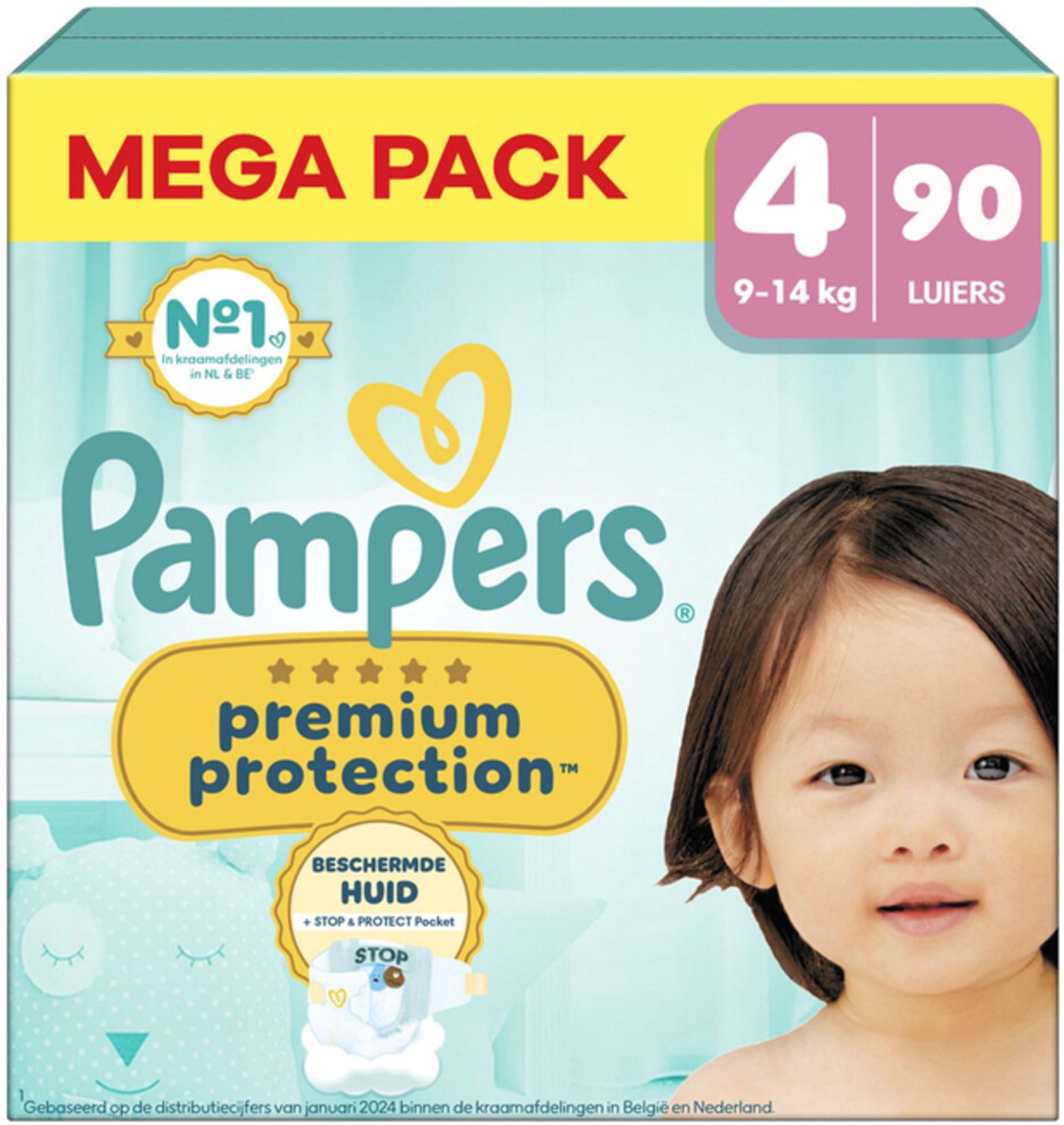 Pampers Premium Protection luiers maat 4 | 90 stuks