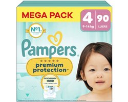 Pampers - Premium Protection - Maat 4 - Mega Pack - 90 Stuks - 9-14 kg
