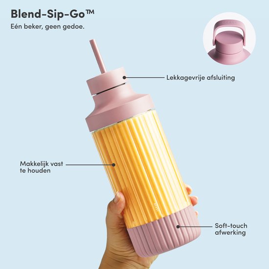 BEAST Mighty 850 Plus Krachtige Compacte Blender Smoothie To Go - 850W - 3 XL Tritan Bekers - Mixt Moeiteloos IJs & Bevroren Fruit - Lila van BEAST — afbeelding 3