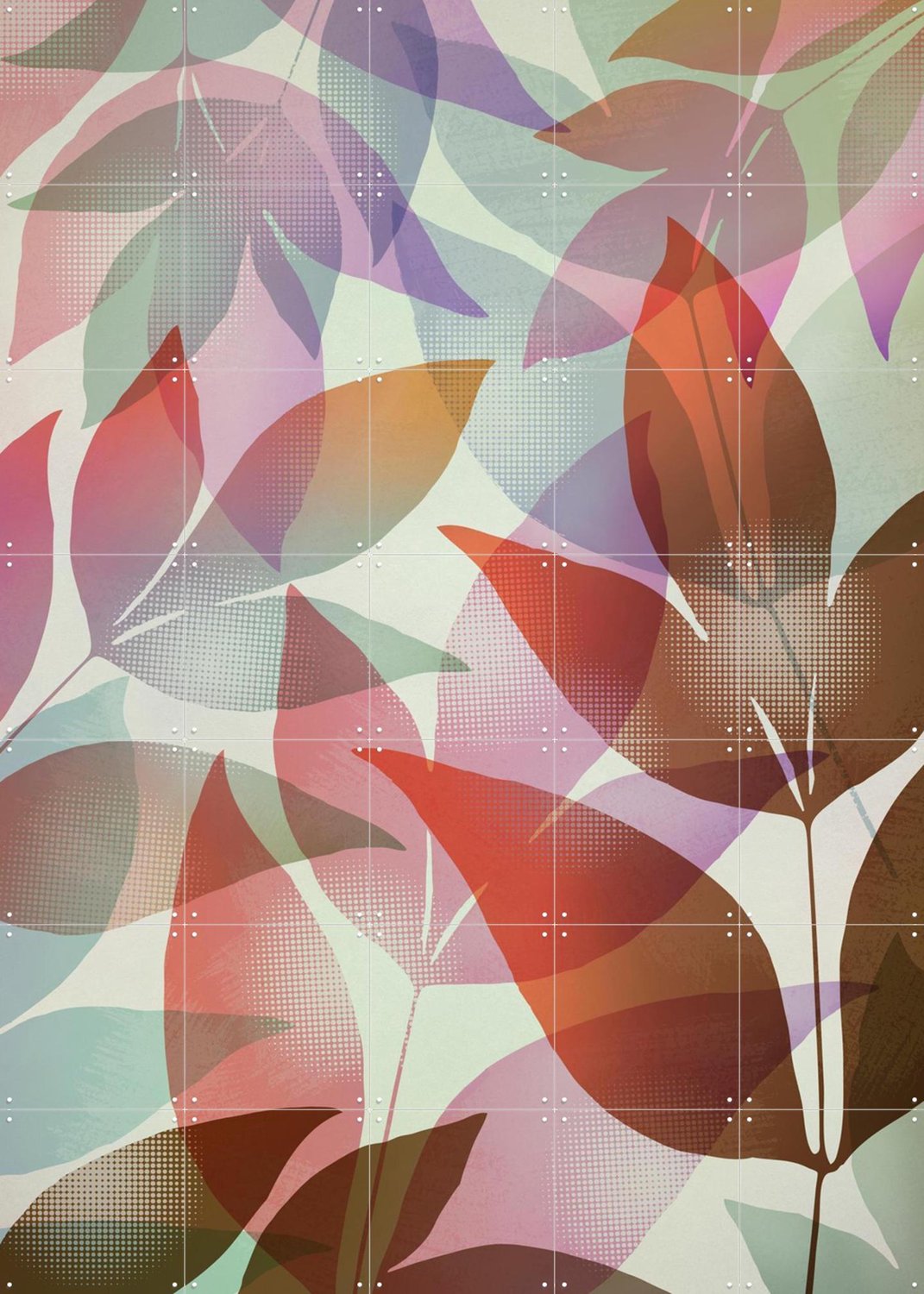IXXI Translucent, Angelo Cerantola - 100 x 140 cm - Grote wanddecoratie en posters - Digitale Kunst, Woonkamer, Eetkamer, Trap, Gang, Natuur Paars / Bruin / Roze