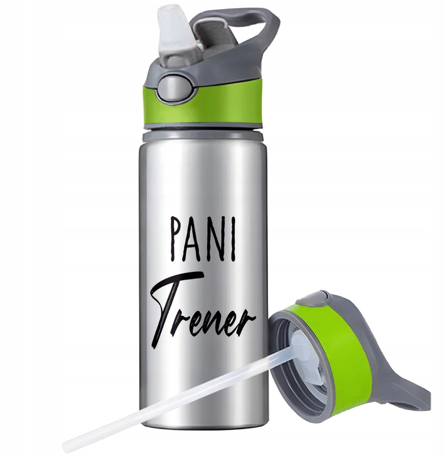 Sport Bidon Aluminium 650ml met Rietje en Handvat