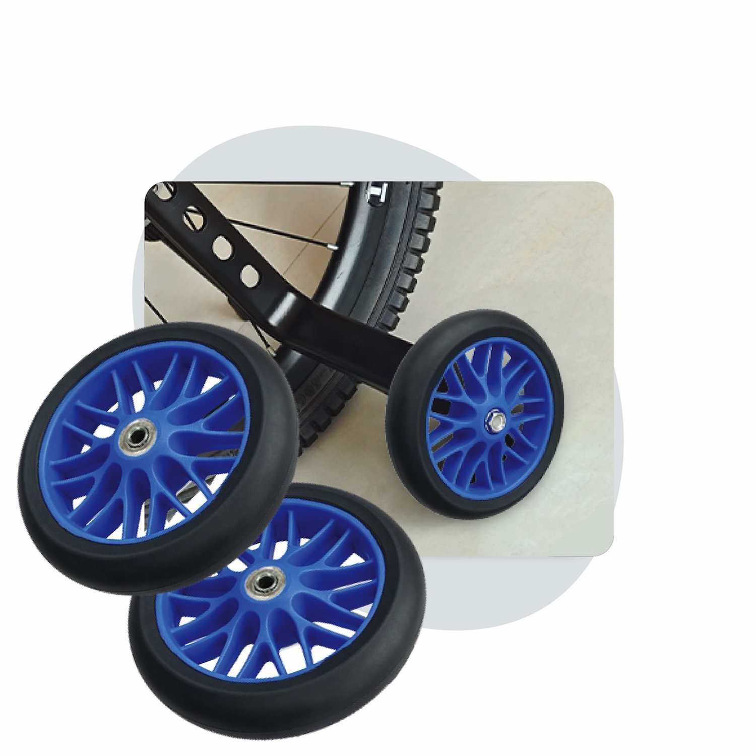 Voltano Zijwieltjes Strong - Blauw - 12-20 Inch - Verstevigd Staal - Zijwielen Voor Kinderfiets